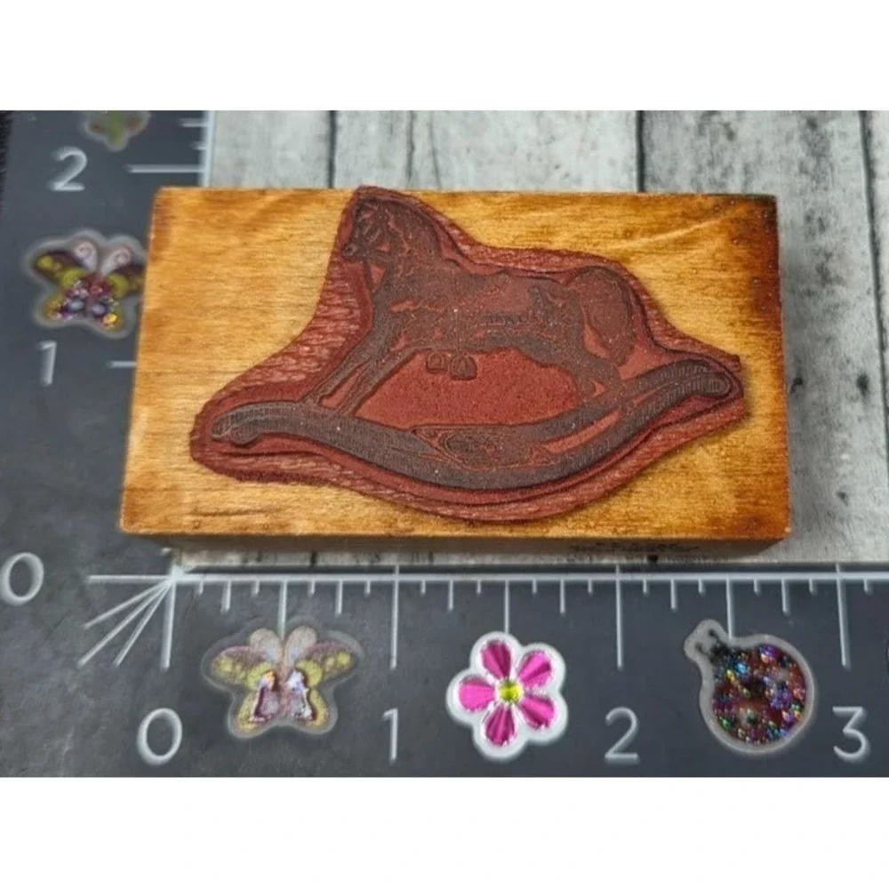 PSX Designs Rocking Horse D-131 1988 Rubber Stamp Wood #D39